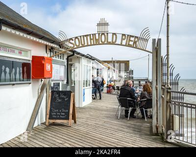 Entrée à Southwold Pier Banque D'Images