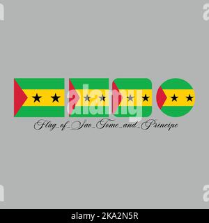 drapeau de sao tome et principe nation de design avec des œuvres d'art de style différent. Modifiable, redimensionnable, EPS 10, illustration vectorielle. Illustration de Vecteur