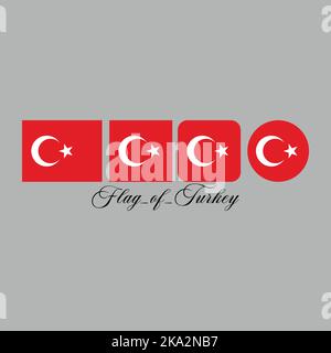 motif drapeau de la turquie avec un style différent. Modifiable, redimensionnable, EPS 10, illustration vectorielle. Illustration de Vecteur