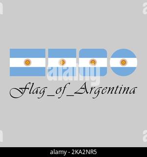 Drapeau de la nation Argentine art de conception avec un style différent. Modifiable, redimensionnable, EPS 10, illustration vectorielle. Illustration de Vecteur