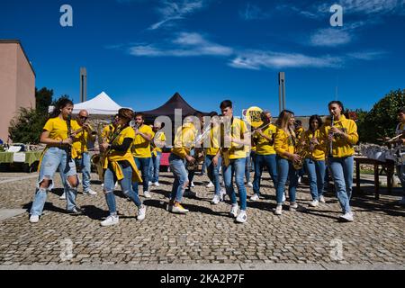 The Seui in Street Band se exécutant en Isilili Banque D'Images
