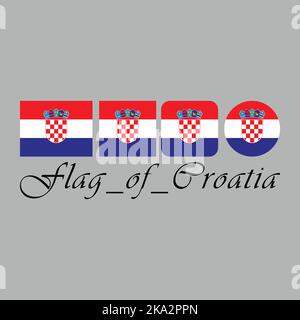 Motif drapeau de la Croatie avec un style différent. Modifiable, redimensionnable, EPS 10, illustration vectorielle. Illustration de Vecteur