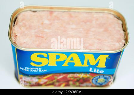 Porc haché lite Spam et ham Banque D'Images