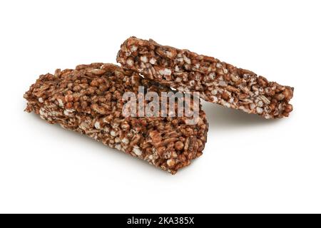 amaranth biscuits avec caroub isolé sur fond blanc avec pleine profondeur de champ. Une alimentation saine. Banque D'Images