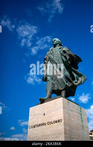 Lavagna Chiavari Riviera Ligurie Italie sept 2022 Statue de Christophe Colomb, Cristoforo Colombo Banque D'Images