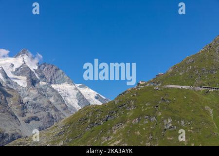 Hohe et Grossglockner de Kaiser Franz Josef, la plus haute montagne d'Autriche. Banque D'Images