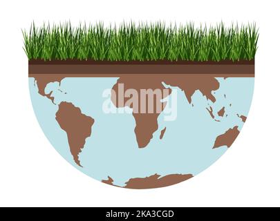 Icône du changement climatique de la Terre - Ecologie vectorielle illustration d'un concept environnemental pour sauver la planète Terre. Vision conceptuelle sur le thème de la cr globale Illustration de Vecteur