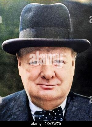 WINSTON CHURCHILL ( 1874-1965) homme d'État britannique vers 1941 Banque D'Images