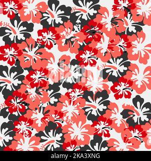 Motif fleuri hawaïen Aloha sans couture. Motif hibiscus tropical fleuri Banque D'Images
