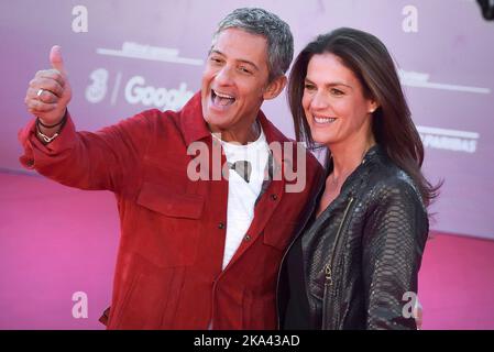 Rome, Italie. 31st octobre 2022. Le showman, le présentateur italien Rosario Fiorello, revient à la télévision Rai à partir de novembre avec un nouveau programme chaque morningin l'image Rosario Fiorello et Susanna Biondo marche un tapis rouge " pendant le Festival du film de Rome 12th à l'Auditorium Parco Della Musica sur 29 octobre 2017 à Rome, Italie crédit: actualités en direct de dpa/Alamy Banque D'Images