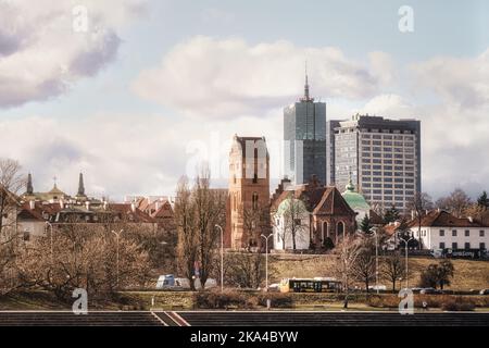 Une vue de l'église de la Visitation de la Sainte Vierge Marie à Varsovie, Pologne Banque D'Images