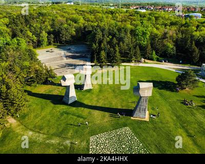 Une vue aérienne du parc Bubanj à NIS, en Serbie du Sud Banque D'Images