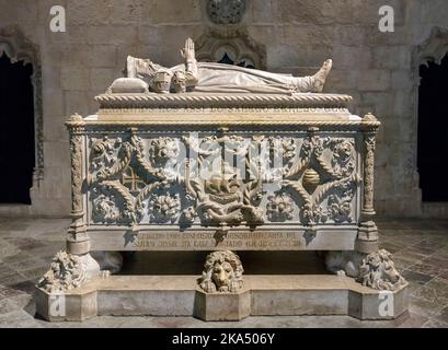 Tombe de Vasco da Gama dans le monastère de Jerónimos, Lisbonne, Portugal Banque D'Images