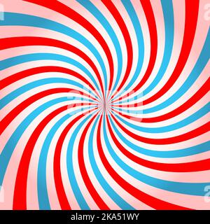 Stipes tordues roses et bleues, effet vortex, motif roue dentée. Cirque, carnaval ou festival. Gomme à bulles, sucreries sucrées de Lollipop, texture de crème glacée. Masque d'écrêtage. Illustration de dessin animé vectoriel Illustration de Vecteur