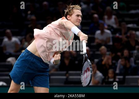 Paris, France - 31 octobre 2022, Sebastian Korda des Etats-Unis au cours du jour 1 du Rolex Paris Masters 2022, ATP Masters 1000 tennis Tournament sur 31 octobre 2022 à l'arène Accor à Paris, France - photo Jean Catuffe / DPPI Banque D'Images