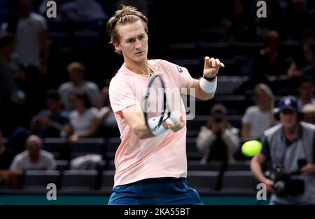 Paris, France - 31 octobre 2022, Sebastian Korda des Etats-Unis au cours du jour 1 du Rolex Paris Masters 2022, ATP Masters 1000 tennis Tournament sur 31 octobre 2022 à l'arène Accor à Paris, France - photo Jean Catuffe / DPPI Banque D'Images