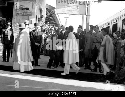 L'empereur éthiopien Haile Selassie Je vais en exil à Bath, en Angleterre, via Jérusalem Banque D'Images