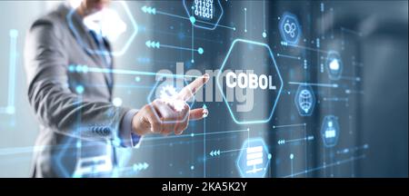 COBOL. Langage commun orienté entreprise. Langage de programmation informatique conçu pour une utilisation professionnelle Banque D'Images