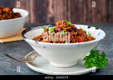 Le Chili con carne est un plat mexicain traditionnel Banque D'Images