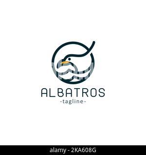 Logo Albatroos Line Vector Premium Illustration de Vecteur