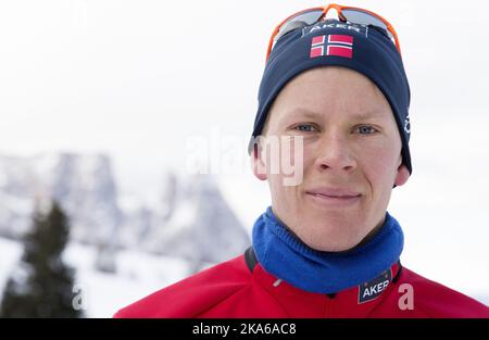 SEISER ALM, ITALIE 20150209. Ski de fond Anders Gloersen pendant la formation à Seiser Alm, lundi. Photo: Berit Roald / NTB scanpix Banque D'Images