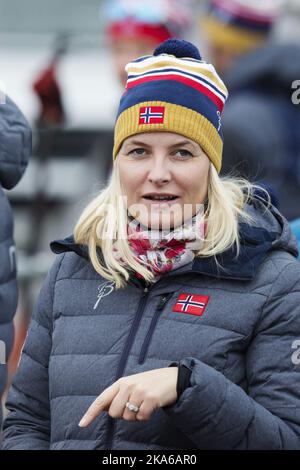 Falun, Suède 20150228. FIS Championnat du monde de ski nordique 2015 Falun. Couronne de Norvège, la princesse Mette-Marit. Photo: Terje Bendiksby / NTB scanpix Banque D'Images