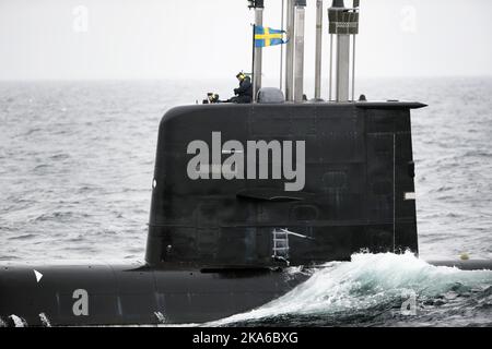 Bergen, Norvège 20150504. L'exercice sous-marin de l'OTAN, Dynamic Mongoose 2015, se déroule ces jours-ci dans les eaux au large de Bergen. Voici le sous-marin suédois Gotland. Photo: Marit HomMedal / NTB scanpix Banque D'Images