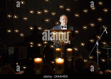 Washington DC, États-Unis 20160514. Le Premier ministre danois Lars Loekke Rasmussen prononce un discours lors du dîner d'État dans une tente dans le jardin de la Maison Blanche à Washington. Photo: Heiko Junge / NTB scanpix Banque D'Images