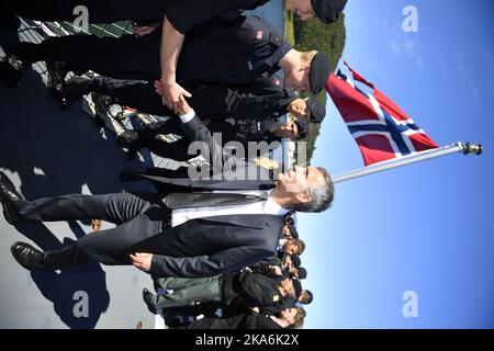 Trondheim, Norvège 20160620. Le Secrétaire général de l'OTAN, Jens Stoltenberg, visite lundi à Trondheim l'exercice militaire 'Dynamic Mongoose'. Photo: OLE Martin Wold / NTB scanpix Banque D'Images