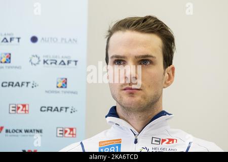 Verumäki, Finlande 20170222. FIS Championnats du monde de ski nordique 2017 Lahti. Joergen Graabak, athlète combiné nordique, lors de la conférence de presse avec l'équipe mixte norvégienne mercredi. Photo: Tore Meek / NTB scanpix Banque D'Images