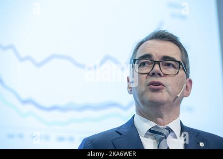 Oslo, Norvège 20170428. Norsk Hydro et Svein Richard Brandtzaeg, PDG, présente les résultats trimestriels du premier trimestre. Photo: Terje Pedersen / NTB scanpix Banque D'Images