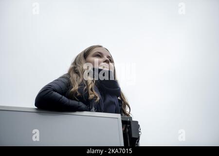 BERGEN, Norvège 20170924. Championnats du monde de route UCI à Bergen, Norvège 2017. HKH Princesse Ingrid Alexandra à la fin de la coupe du monde du cyclisme à Bergen. Photo: Carina Johansen / NTB Scanpi Banque D'Images