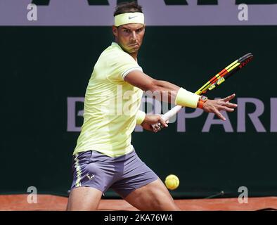 Paris, France 20190529. Rafael Nadal d'Espagne en action lors du match de tennis de 2nd dans le tournoi Roland-Garros à Paris. Photo: Erik Johansen / NTB scanpi Banque D'Images