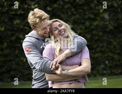 Entretien avec Aleksander Aamodt Kilde et Mikaela Shiffrin - deux superstars alpines dans leur maison en pot. Photo: Hallgeir Vaagenes, VG Banque D'Images