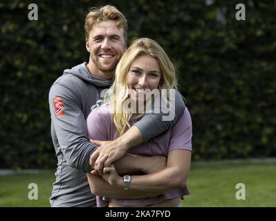 Entretien avec Aleksander Aamodt Kilde et Mikaela Shiffrin - deux superstars alpines dans leur maison en pot. Photo: Hallgeir Vaagenes, VG Banque D'Images