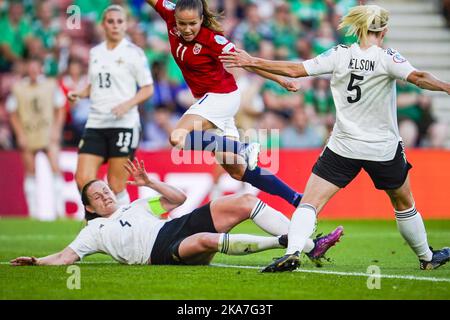 Brighton, Angleterre 20220707. Guro Reiten pendant le match de football entre la Norvège et l'Irlande du Nord au stade St. Mary's de Southampton. Photo: Terje Pedersen / NTB Banque D'Images