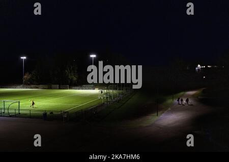 Oslo 20220920. Parc sportif Frogner Kloefta. Illustration, électricité, sports, installations sportives. Un certain nombre d'acteurs du sport et du bénévolat ont récemment indiqué clairement qu'ils n'avaient pas l'argent disponible pour payer les factures d'électricité. Elle est, entre autres choses, liée au fait que la subvention de l'électricité des autorités est versée après que les factures aient diminué. Photo: Javad Parsa / NTB Banque D'Images