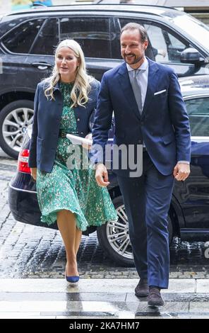 Oslo 20220926. Le prince héritier Haakon et la princesse Mette-Marit sont présents lundi à l'ouverture de la semaine de l'innovation d'Oslo 2022 à l'hôtel de ville d'Oslo. Photo: Lise Aaserud / NTB Banque D'Images