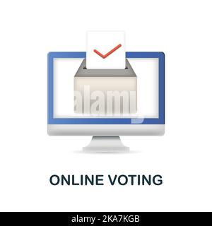 Icône de vote en ligne. 3d illustration de la collection smart city. Icône de vote creative Online 3D pour la conception Web, les modèles, les infographies et plus encore Illustration de Vecteur