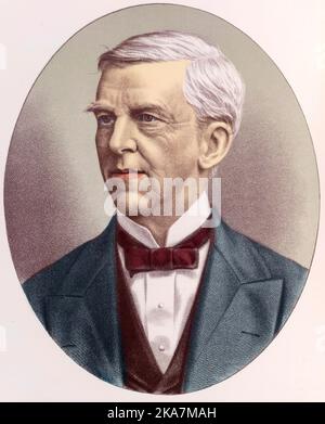 Portrait de Oliver Wendell Holmes (1809-1894), medecin et ecrivain americain. Banque D'Images