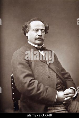 Portrait d'Alexandre Dumas fils - du 'Paris-Theatre' - vers 1874 - Photoglyptie Lemercier Banque D'Images
