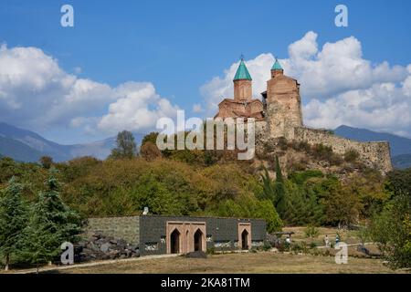 Gremier Kathedrale, Wehrkirche von Gremi, Eglise des Archanges et Tour Royale de Gremi, Musée des archäologiches vorne eine, Gremi, Kachetien, Georgi Banque D'Images