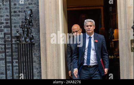 Londres, Royaume-Uni. 01st novembre 2022. Steve Barclay, secrétaire à la Santé, lors d'une réunion du Cabinet au 10 Downing Street London. Crédit : Ian Davidson/Alay Live News Banque D'Images