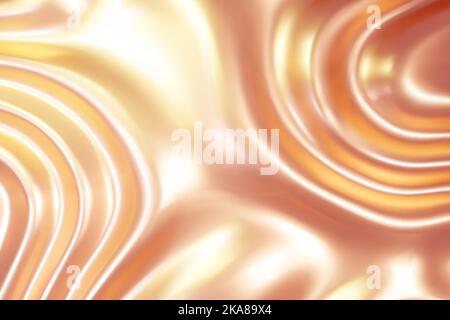 Or rose liquide métal fondu résumé fond ondulé avec des réfléchits Illustration de Vecteur