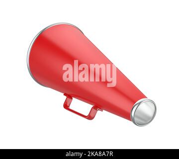 Mégaphone de style ancien isolé sur fond blanc Banque D'Images