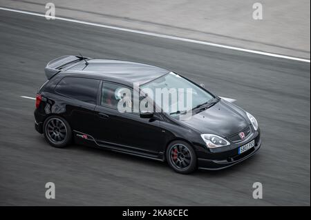 Honda Civic EP3 sur piste Banque D'Images