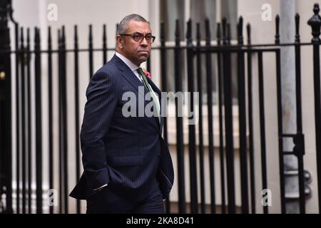 Londres, Angleterre, Royaume-Uni. 1st novembre 2022. JAMES, INGÉNIEUSEMENT secrétaire aux Affaires étrangères, lors d'une réunion du cabinet au 10 Downing Street Londres. (Image de crédit : © Thomas Krych/ZUMA Press Wire) Banque D'Images