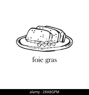 Illustration vectorielle d'un plat français - foie gras. Plats pour Noël et le nouvel an. Illustration de Vecteur