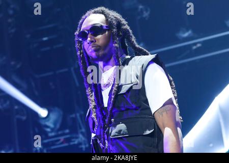 Los Angeles, États-Unis. 01st novembre 2022. (FICHIER) Migos Rapper Takeoff Dead sur 28. Le rappeur de Migos Takeoff a été tué lors d'une fusillade en début de matinée sur 1 novembre 2022 à Houston, Texas, rapportent plusieurs points de vente. LOS ANGELES, CALIFORNIE, États-Unis - JUIN 22 : le rappeur américain Takeoff (Kirshnik Khari ball) du trio de hip hop Migos se produit lors de l'expérience de PARI annuelle 7th à L.A. PRÉSENTATION EN DIRECT par Coca-Cola - jour 3 au Staples Center sur 22 juin 2019 à Los Angeles, Californie, États-Unis. (Photo de Xavier Collin/image Press Agency) Credit: Image Press Agency/Alay Live News Banque D'Images