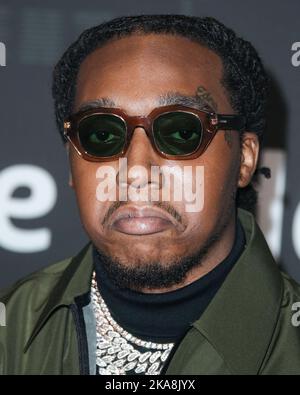 New York, États-Unis. 01st novembre 2022. (FICHIER) Migos Rapper Takeoff Dead sur 28. Le rappeur de Migos Takeoff a été tué lors d'une fusillade en début de matinée sur 1 novembre 2022 à Houston, Texas, rapportent plusieurs points de vente. BROOKLYN, NEW YORK CITY, NEW YORK, États-Unis - SEPTEMBRE 10 : le rappeur américain Takeoff (Kirshnik Khari ball) du trio de hip hop Migos arrive au Savage X Fenty Show présenté par Amazon Prime Video au Barclays Center sur 10 septembre 2019 à Brooklyn, New York, États-Unis. (Photo de Xavier Collin/image Press Agency) Credit: Image Press Agency/Alay Live News Banque D'Images